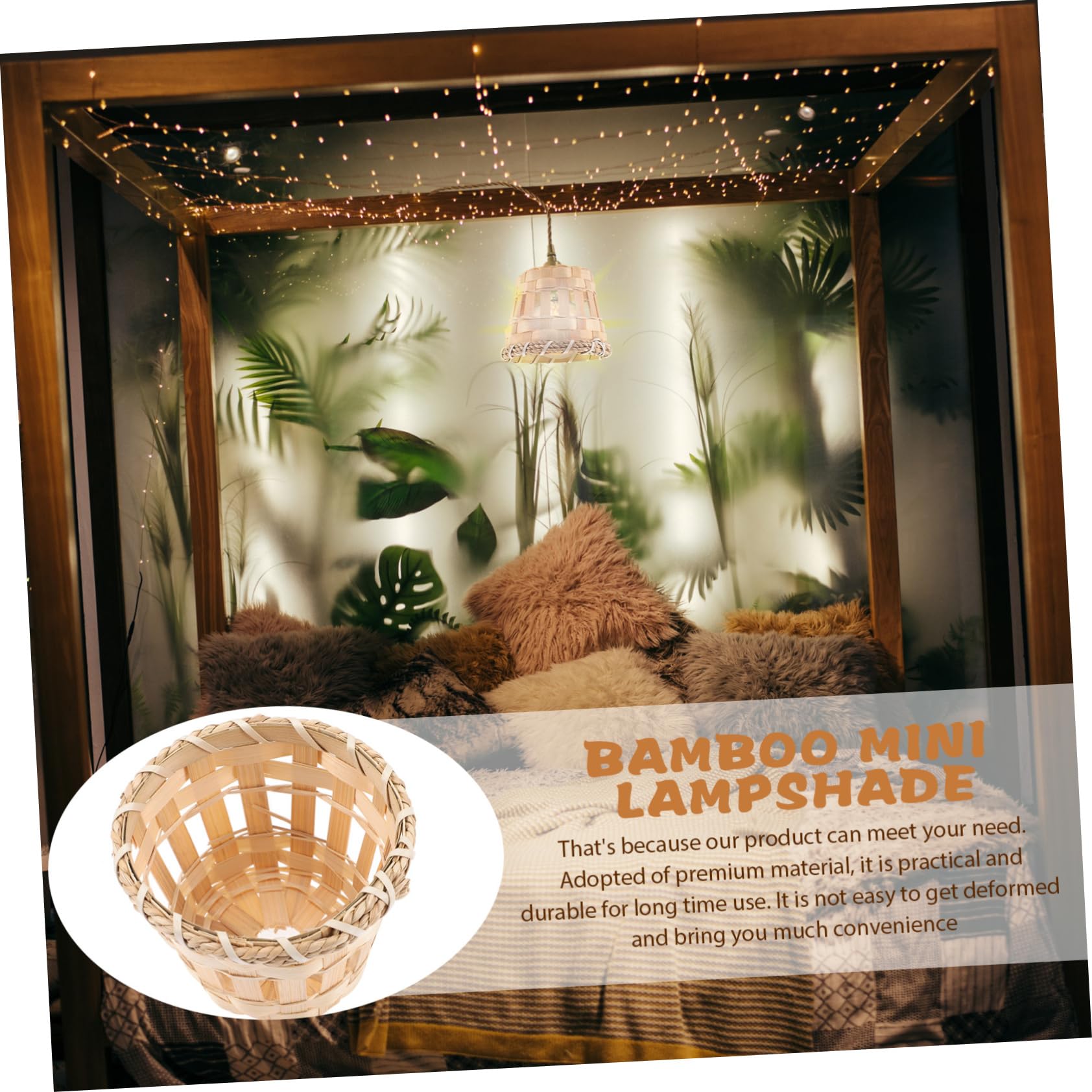 VILLCASE 2 Set Paralume Bamboo Naturale Per Lampada Sospensione Copertura Rustica Per Camera Ristorante E Da Pranzo 4 Pezzi*2