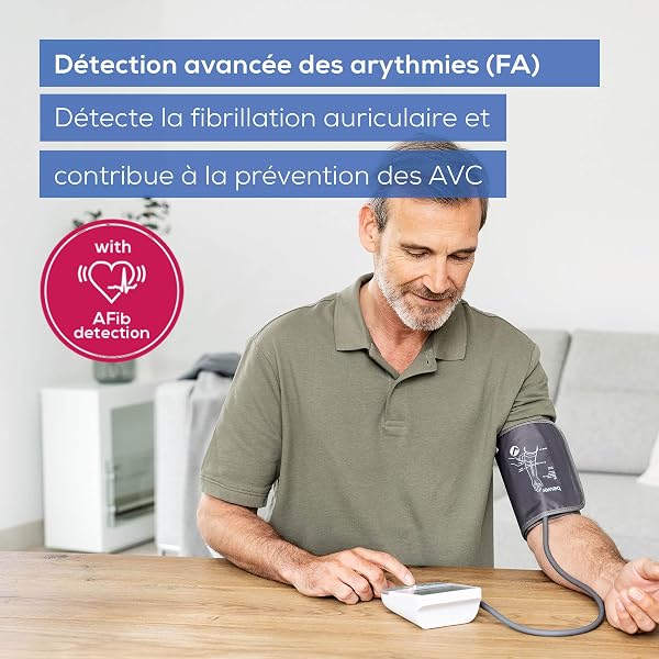 Beurer BM 53 Tensiomètre pour bras, fabriqué en Europe, cliniquement validé, détection fibrillation auriculaire, indicateur d - 1