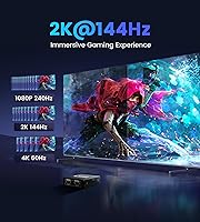 Vista 8 de Divisor HDMI 1 entrada 2 salidas 4K @60Hz con cable HDMI de 4 pies, divisor de audio HDMI de derivación HDCP para barra de sonido, compatible