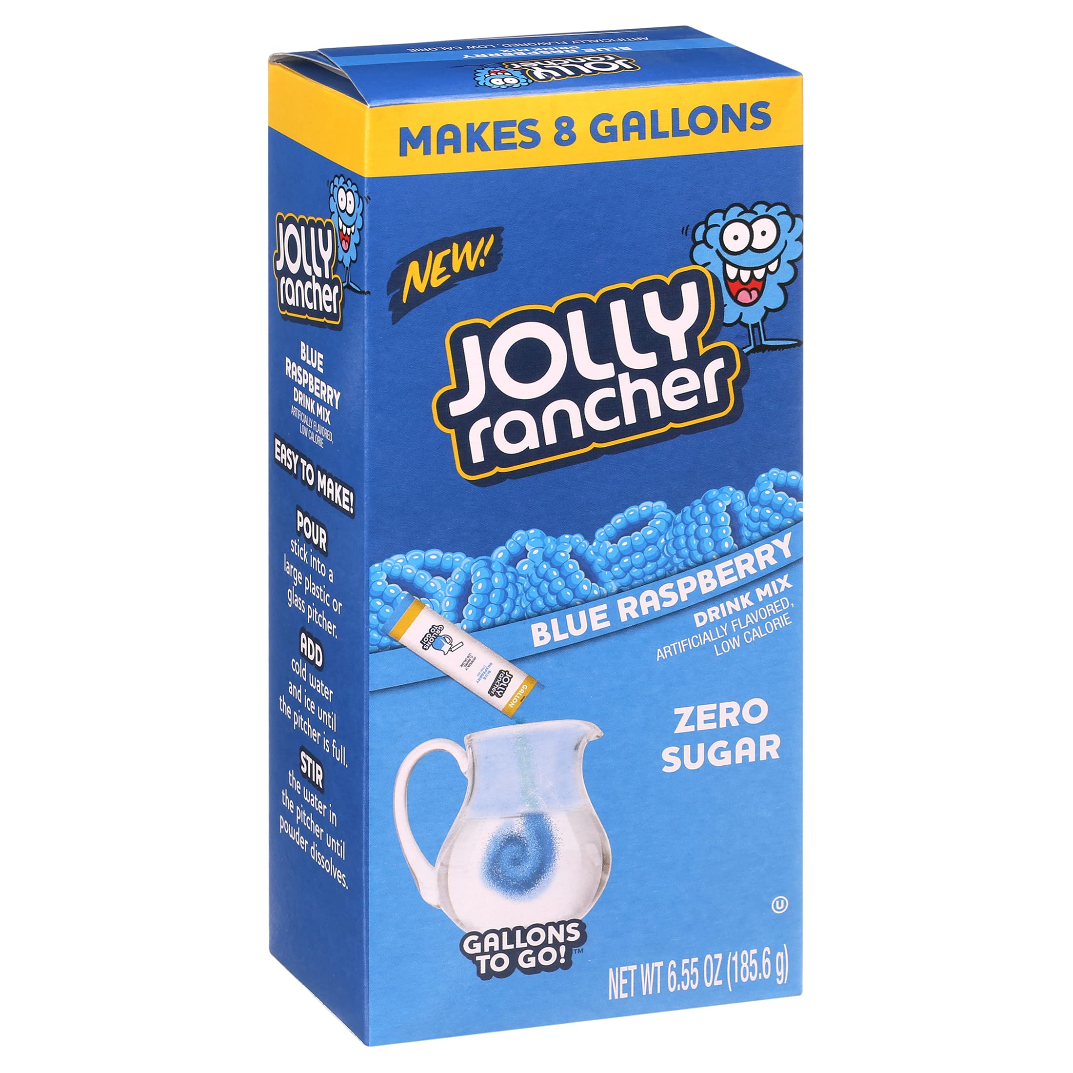 Jolly Rancher Blue Raspberry 1 Gallon Drink Mix, 1.55 OZ, 8 CT (3) Buy Online in INDIA at
