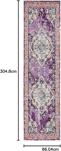 Miniatura 262 de Safavieh Tapete de área grande, colección Monaco, 11 pies x 15 pies, azul marino y celeste, diseño desgastado de medallón, no desprende pelusa