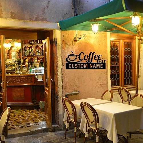 Miniatura 5 de Letrero de barra de café, letrero de metal personalizado para barra de café, tablero de publicidad de cafetería, decoración de pared de cocina,
