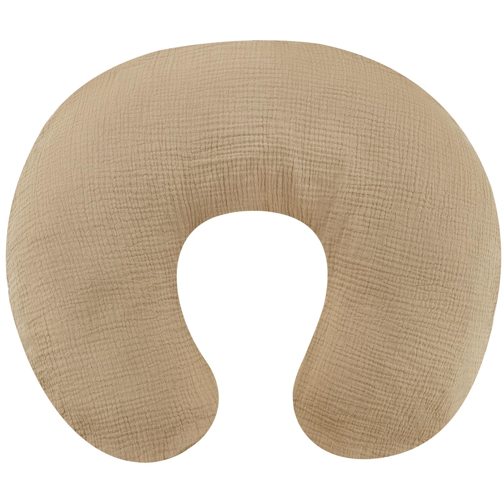 Muslin Nursing Pillow Cover, Cotton Breastfeeding Pillow Cover for Baby Girls Boys, Soft Breathable Nursing Pillowcase for Infant Newborn, Removable