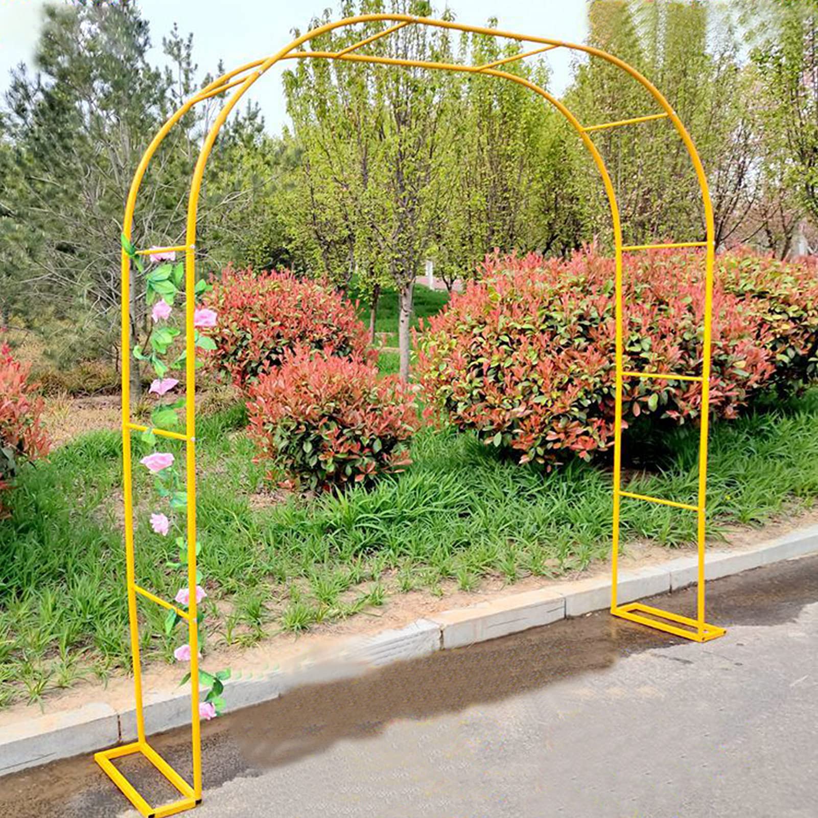 Arco de jardín de metal contra clima adverso y soporte de enredaderas
