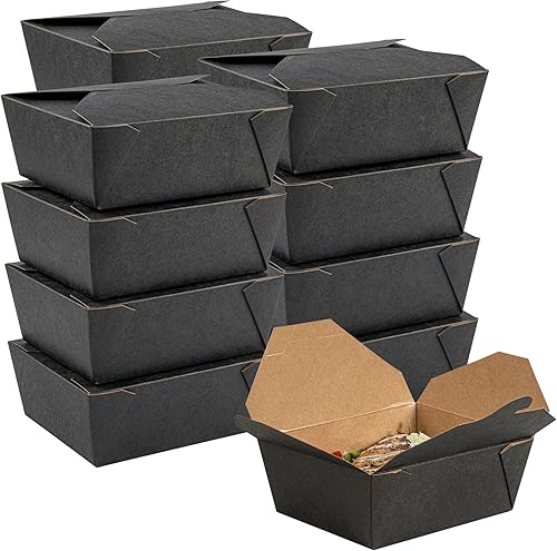 Miniatura 40 de Restaurantware Bio Tek - Cajas para llevar de 45 onzas, 50 loncheras para llevar, con cierre de tabulación, resistentes al calor, desechables, Rojo