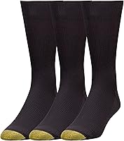GOLDTOE Men's Metropolitan Crew Dress Socks 3-Pack | Moisture-Wicking Nylon, Reinforced Heel & Toe, Fits 6-12.5