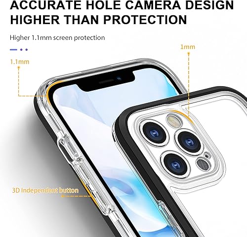 Miniatura 9 de Funda compatible con Apple iPhone 12 Pro Max, transparente + dorado para mujereshombres, a prueba de golpes, resistente, bonita funda protectora