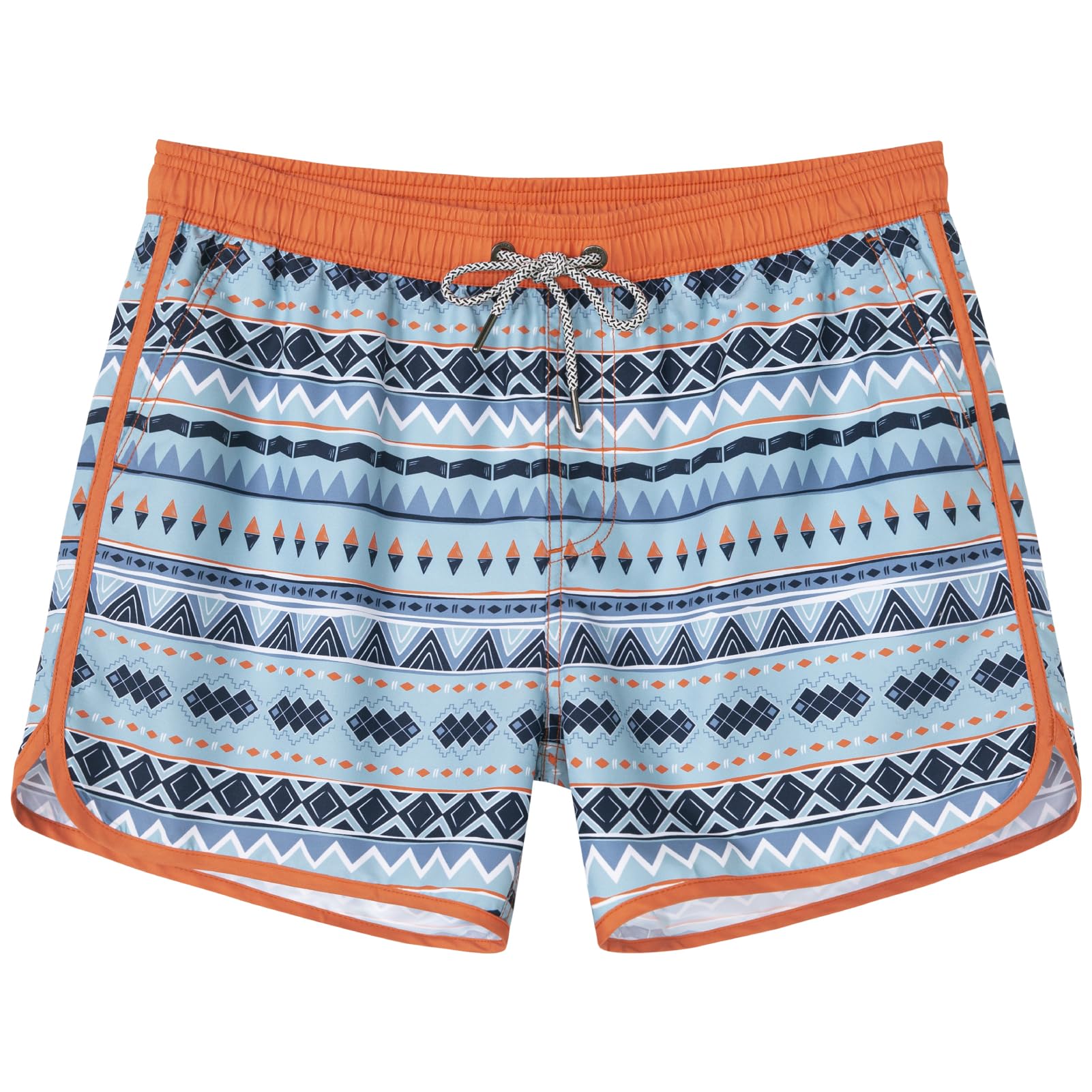 SURF CUZ Mens Swim Trunks 5" Swim Shorts Vintage Bathing Suits with Mesh Lining 80s 90s Retro Swimwear Board Shorts