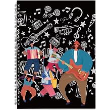 MAXCURY Blank Sheet Music Composition Manuscript Staff Paper Art Music Notebook Black 100 Pages 26x19cm Black