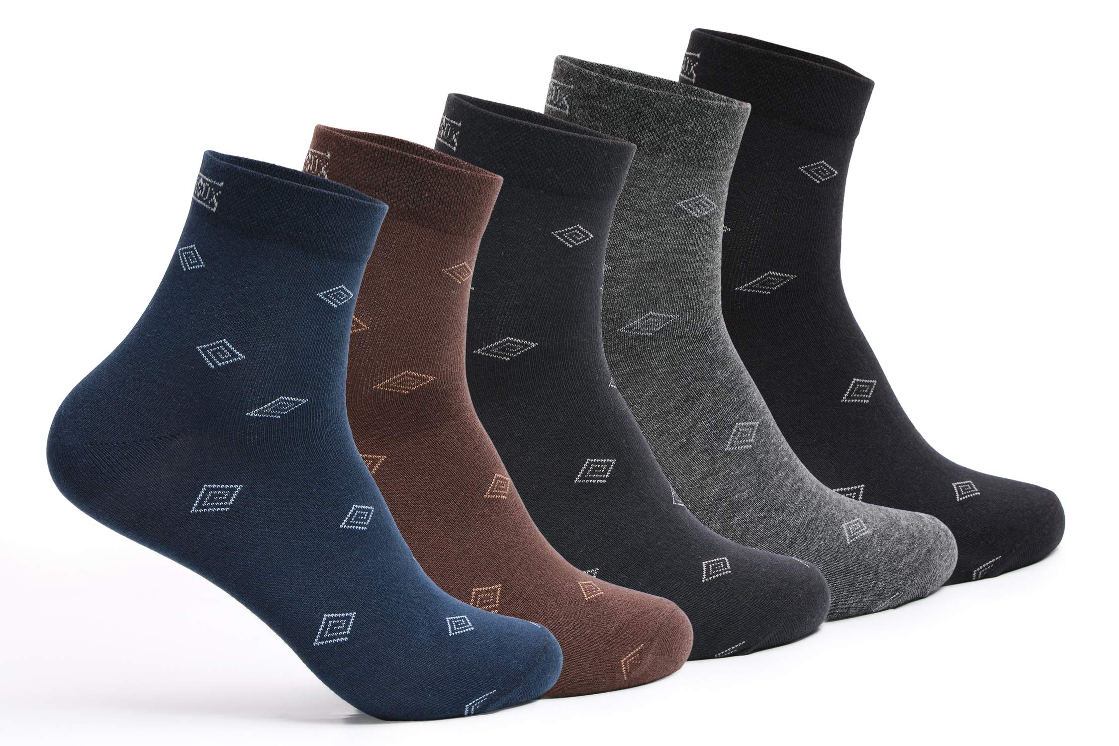 SupersoxMen's Combed Cotton Design Ankle Length Socks (Pack Of 5)