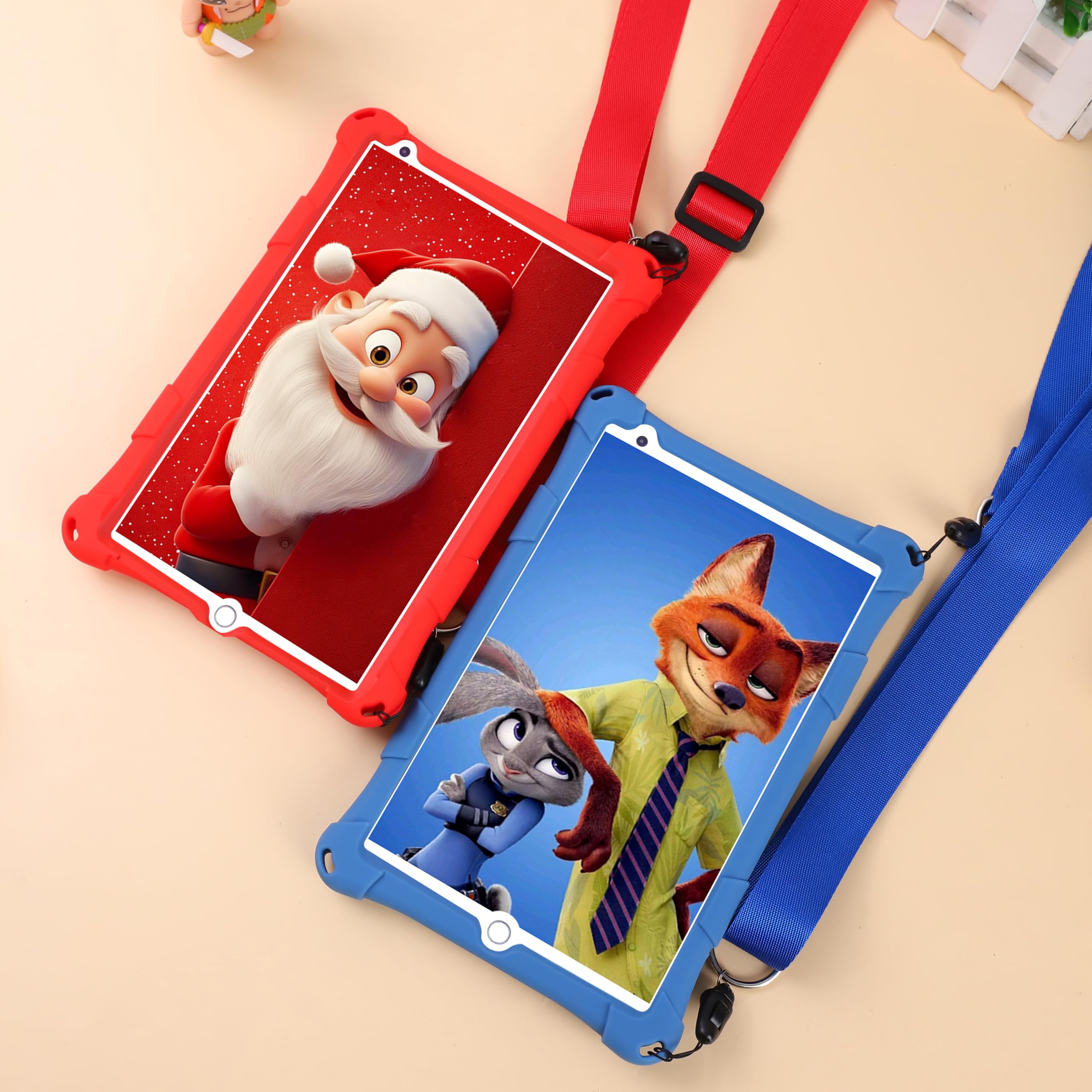 Tablet Bambino, 8 pollici, Android, 6+10 RAM, 128 GB ROM (scheda TF 256 GB), certificato Google, software per bambini preinstallato, Wi-FI, custodia antiurto, regalo per bambini (rosso)