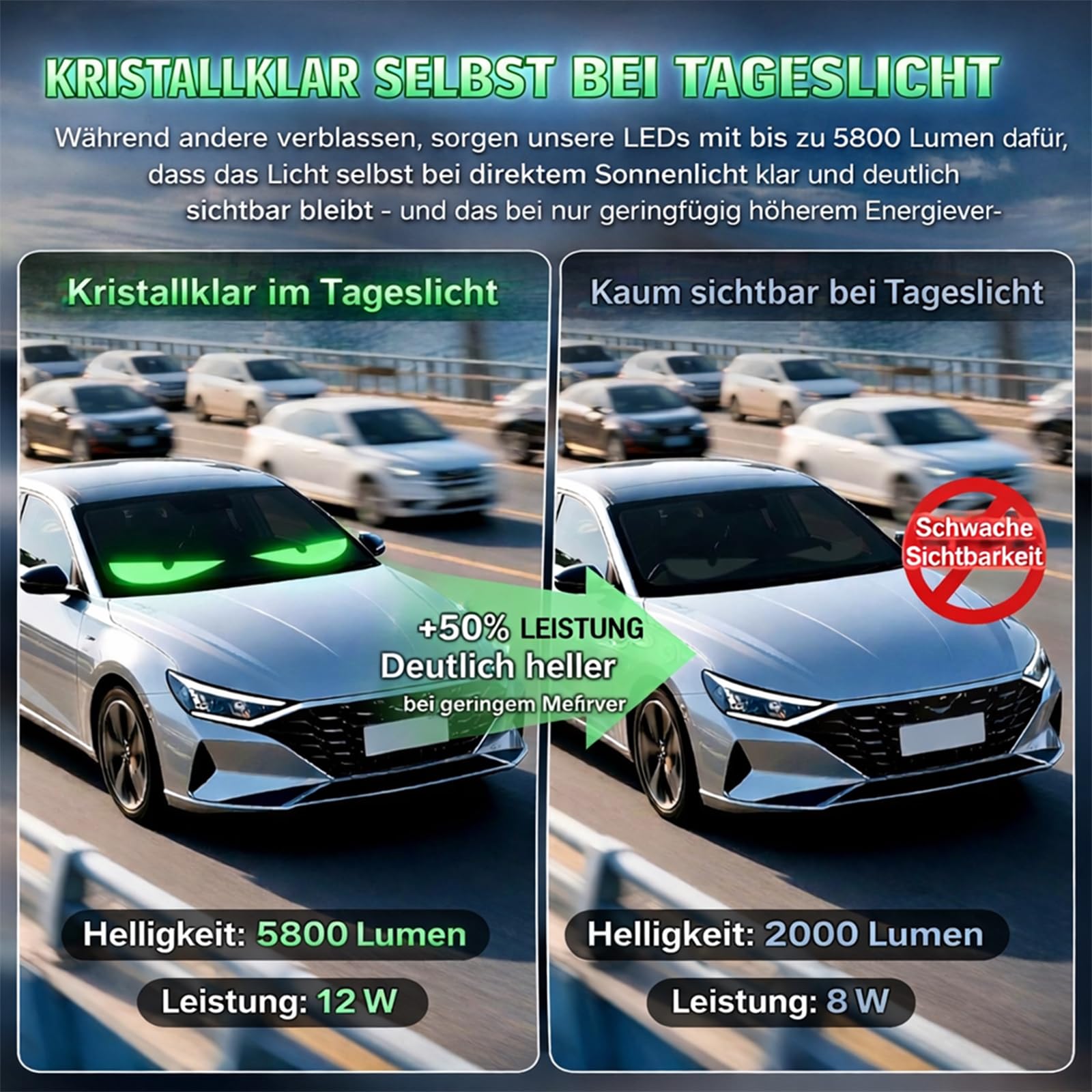 2er Devil Eyes Light For Cars Led Augen für Lkw Auto (92mm*374mm) Led Anzeige Programmierbar Laufschrift Leuchtreklame Personalisiert Leuchtschild FüR,Auto,LKW,Text,Graffiti,Smart App,Bluetooth USB 5V