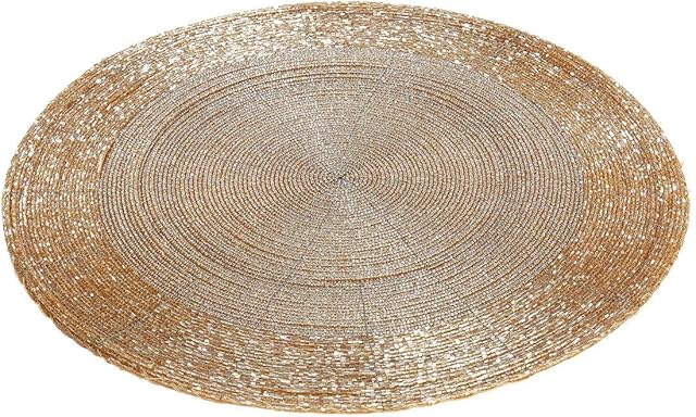 '"Glass Beads Chargers/Placemats, Gold