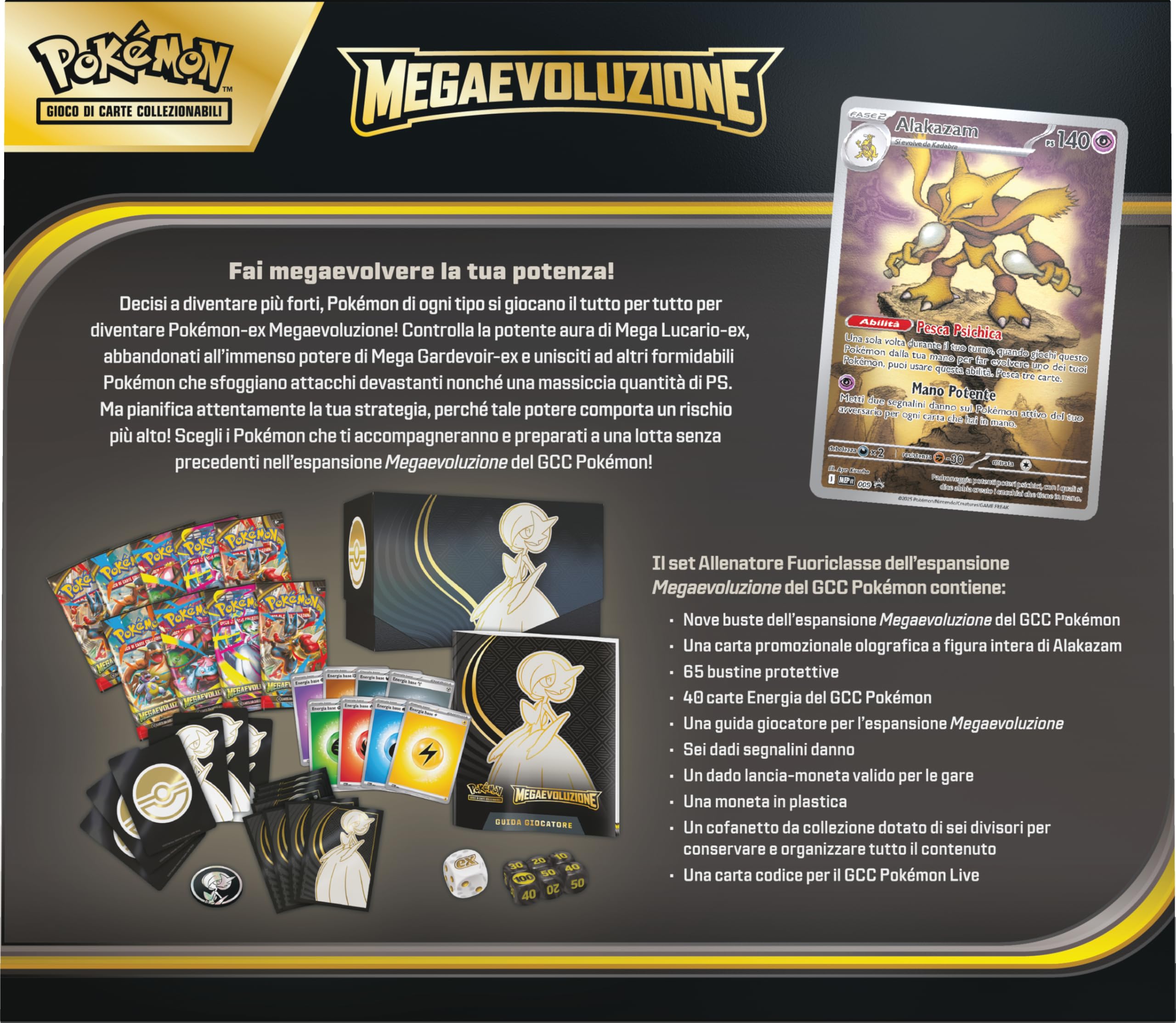 Pokémon: set Allenatore Fuoriclasse (Gardevoir) dell’espansione Megaevoluzione del GCC Pokémon (una carta promozionale a figura intera, nove buste di espansione e accessori premium)