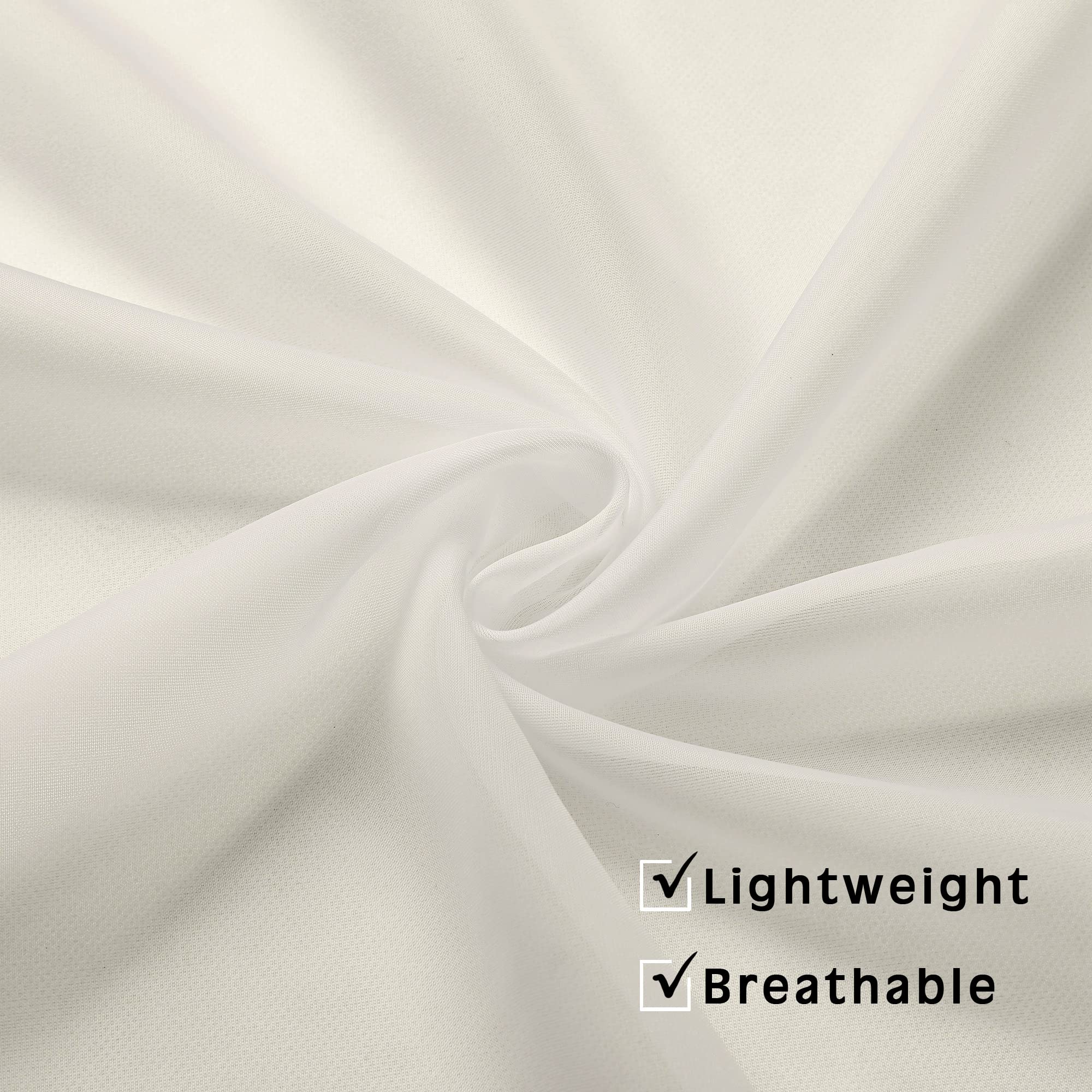 OVZME Sheer Curtains Ivory 45 inches Long Kitchen Curtains, Rod Pocket Clean Selvedge Voile Window Treatments, 2 Panels=84 Inches Width - Image 4