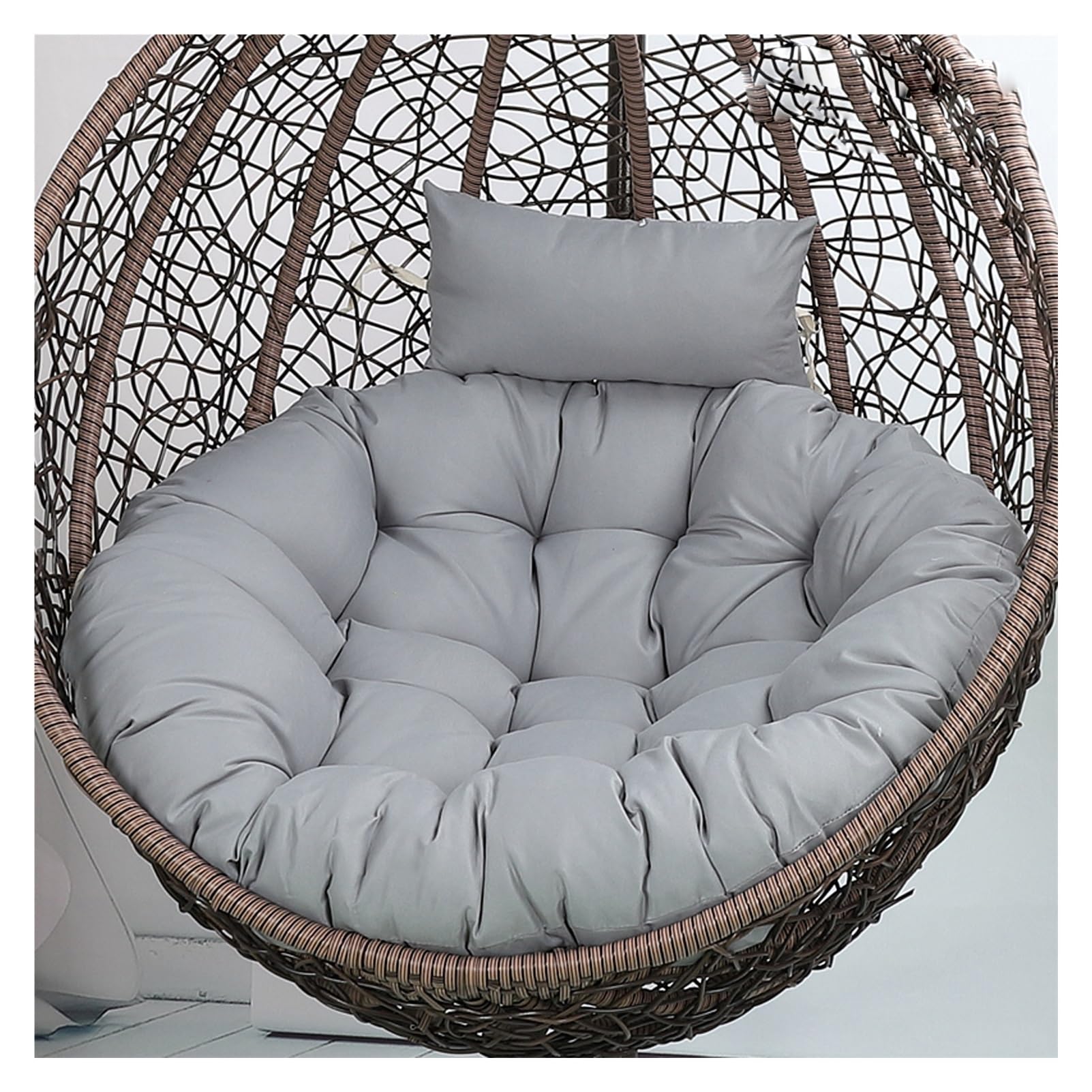 Indoor Egg Chair Cushion Replacement, Hanging Egg Chair Cushion with Pillow,Swing Chair Cushion, Hanging Basket Seat Cushion with Filling Cotton for Garden Patio Outdoor(Color 4,Diameter 120cm)