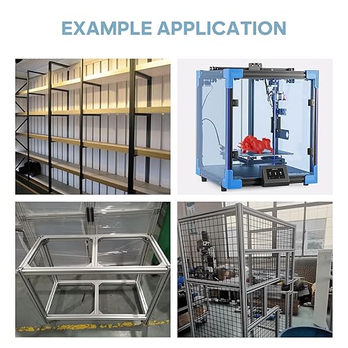 Miniatura 7 de FAHKNS 10 piezas de extrusión de aluminio con ranura en V 2020, estándar europeo, 39.370 in de longitud, riel lineal anodizado para impresora 3D,