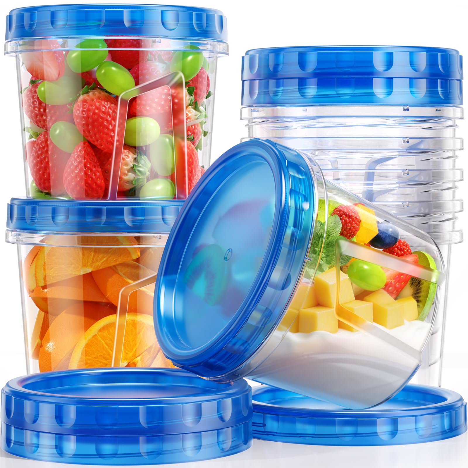 Photo 1 of Canfanni 8 Pack-24 OZ Freezer Storage Containers, Plastic Soup Container with Lids, BPA Free Food Storage Containers with Twist Top Lids, Reusable, Microwave and Dishwasher Safe