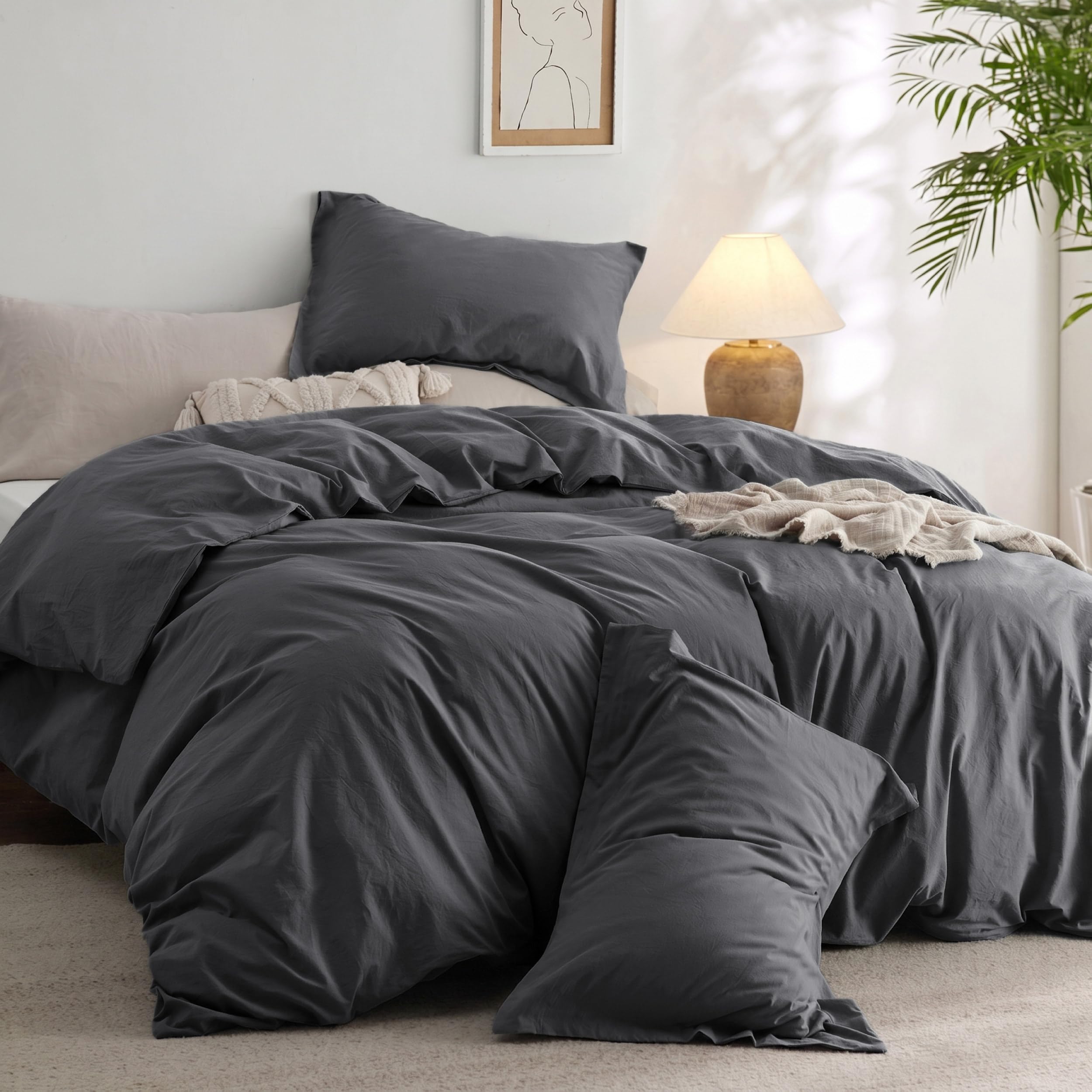 Bedsure PureWoven Cotton Comforter Set Queen