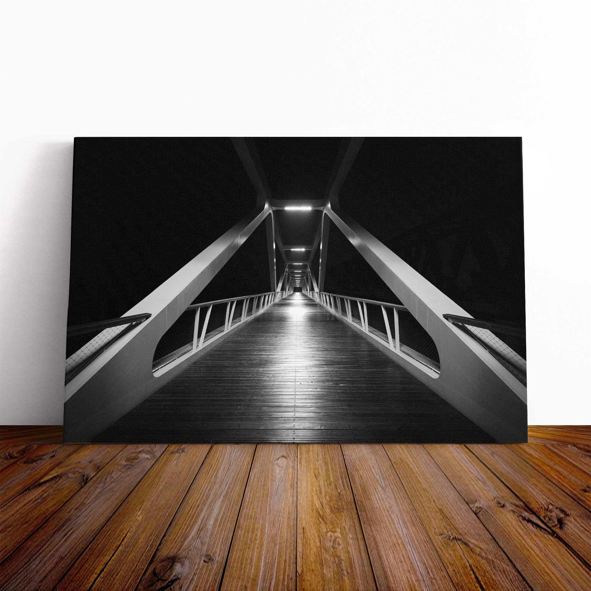 Architecture Bridge (2) Canvas Print | Gallery Wrapped 30mm Frame Wall Art | 24x16 inches | Ready to Hang | Modern Cityscape Picture | Living Room Bedroom Lounge Office
