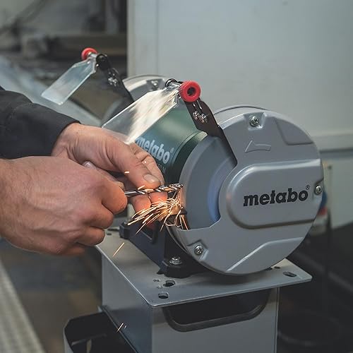 Miniatura 3 de Metabo Amoladora de banco de tienda de 6 pulgadas  370 W  3.4 Amp  Protector ocular ajustable y deflectores de chispas  Garantía limitada de 3 años