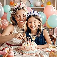 Vista 259 de Kamirola - Corona de reina y tiaras corona de princesa para mujeres y niñas, diademas de cristal para novia, princesa para bodas y fiestas (01)