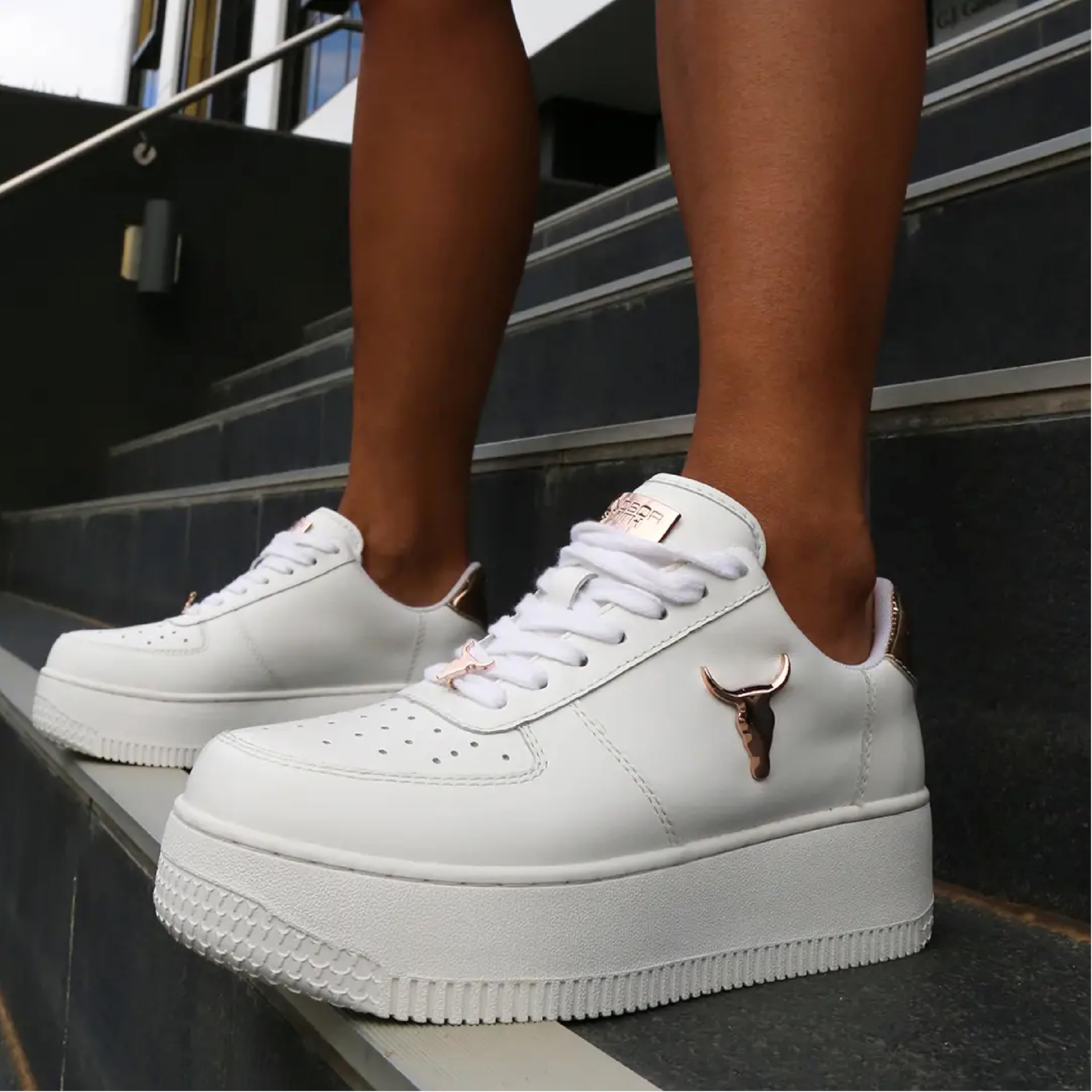 Sneakers da Ginnastica con Plateau in Pelle Grossa Bianca da Donna Windsorsmith - Rich