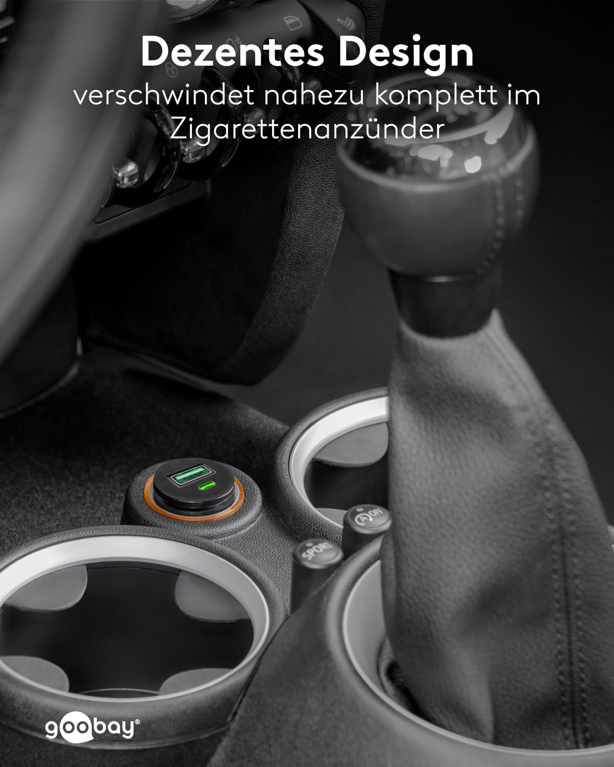 Goobay 45162 Quick Charge Ładowarka Samochodowa - USB do Gniazda Zapalniczki, Adapter 12 V/24 V, Mini Adapter USB Ładowarka Samochodowa Wtyczka do Szybkiego Ładowania 18 W