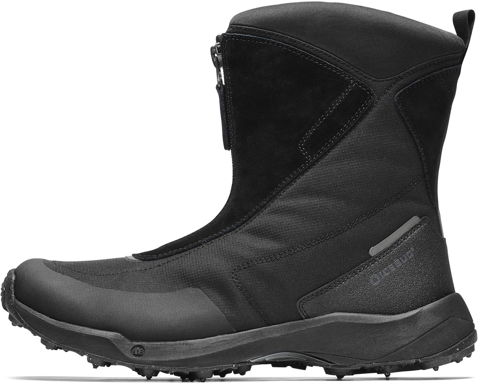 Icebug Mens Ivalo3 BUGrip Winter Walking Boot with Carbide Studded Traction Sole, Black, 8