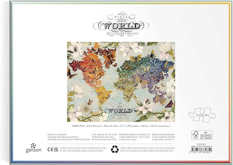 Amazon.com: Galison Winged Metamorphosis – 1000 Piece Wendy Gold Amazon.com: Galison Winged Metamorphosis – 1000 Piece Wendy Gold