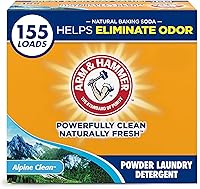 ARM & HAMMER Alpine Clean Powder Laundry Detergent, 9.56 lb (155 Loads) - OxiClean Stain Fighter with Baking Soda Odor Control