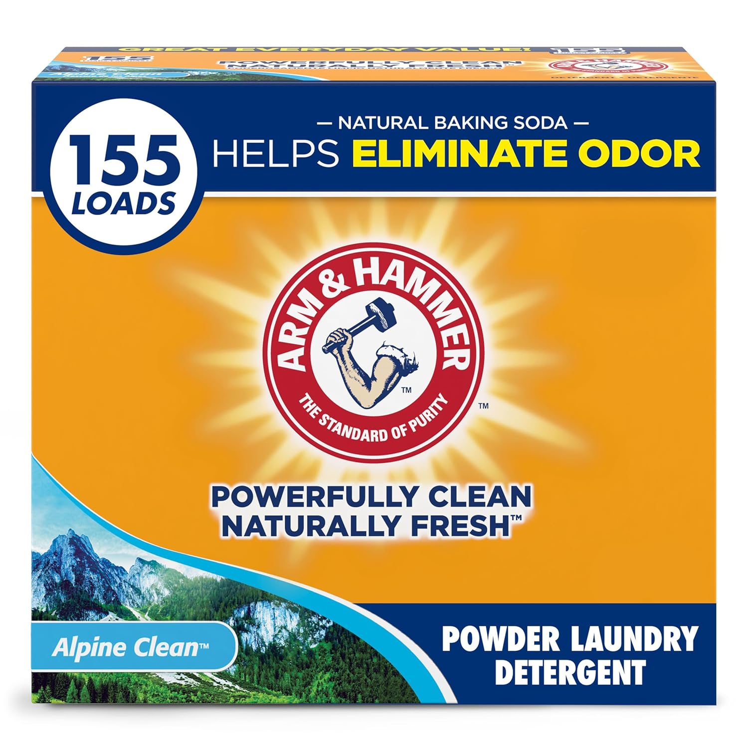 ARM HAMMER Powder Laundry Detergent Alpine Clean 9 56 lb 155 Loads