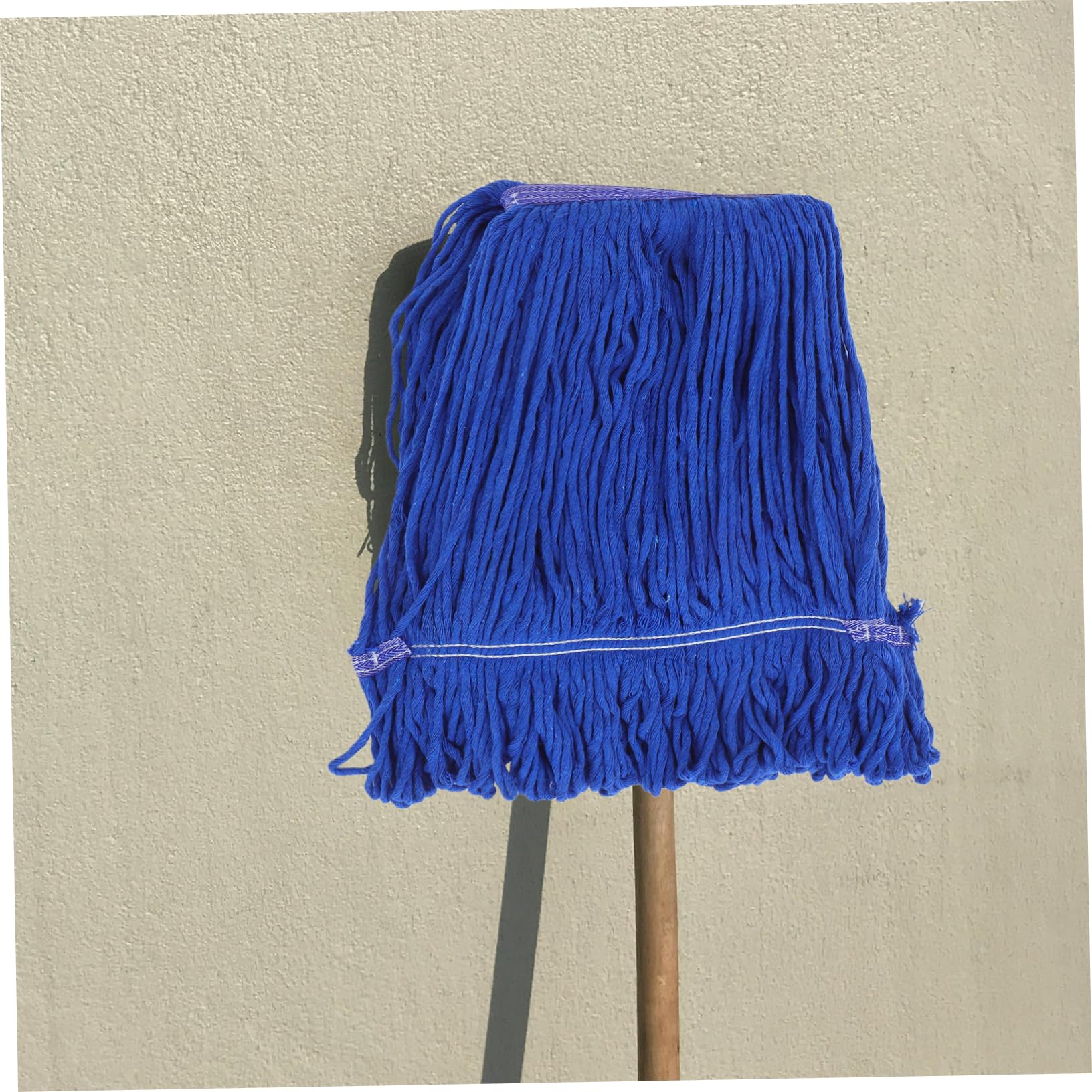 Cabezal de Trapeador Industrial 3 Piezas de Algodón Azul | Recambio de Fregona de Hilo, Limpieza en Húmedo, Lavable y Resistente, para Uso Doméstico E Industrial