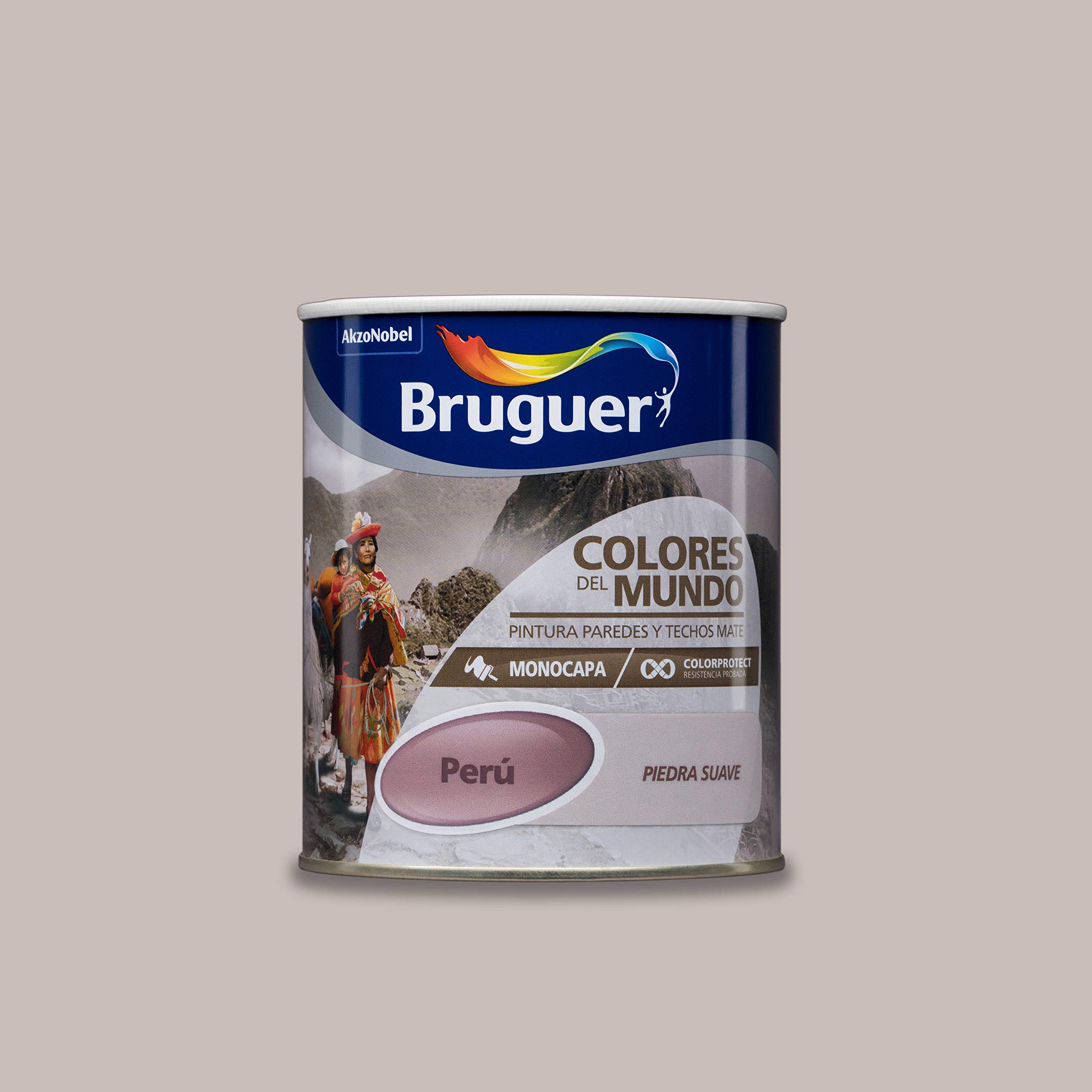 Bruguer Colores del Mundo Pintura para paredes monocapa Perú Piedra Suave 750 ml