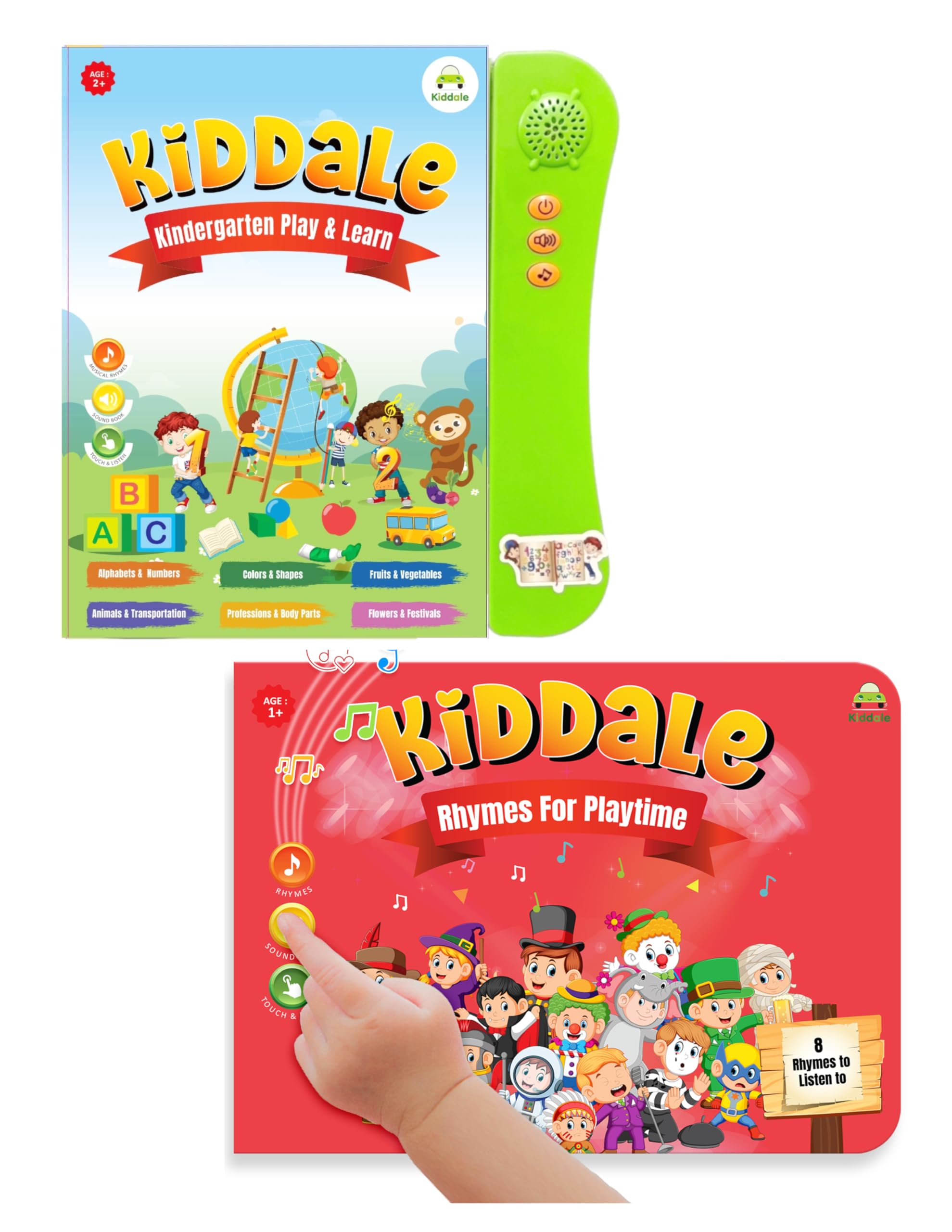 Kiddale 2-Pack Interactive Sound Books Interactive Book for Kids | Play N Learn Rhymes & Activity Books | Ideal Gift for 2-4 Year Olds | Smart Educational Musical Book for Toddlers,Multicolor - Image 2 thumbnail