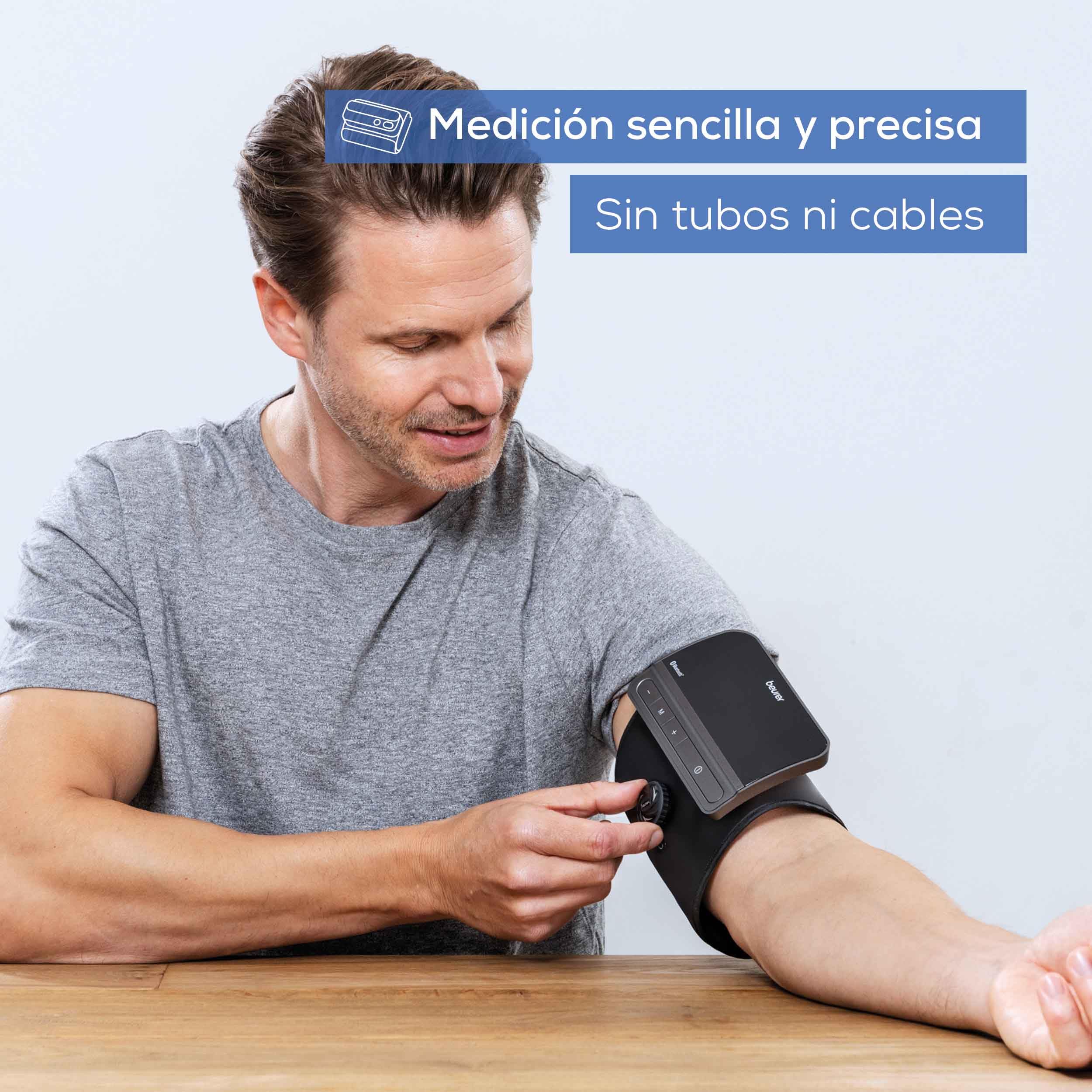 Beurer BM 81 easyLock tensiómetro de brazo, validado clínicamente, brazalete con cierre giratorio, medición rápida, app Apple Health