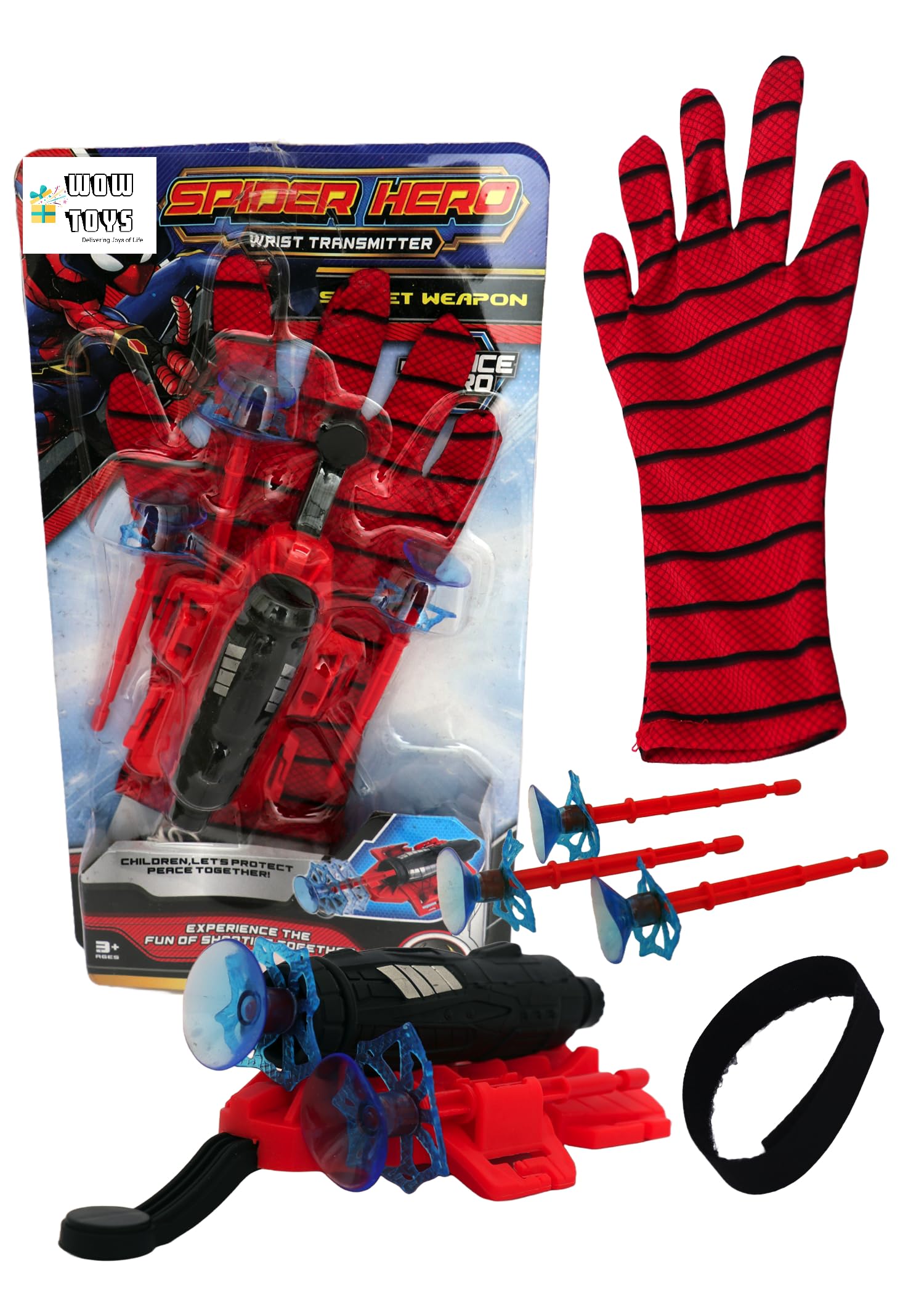 WOW Toys - Delivering Joys of Life|| Spider Web Shooter Launcher Wrist Gloves Toys for Kids, Multicolour (B0CRBL6P24) Amazon Price History, Amazon Price Tracker