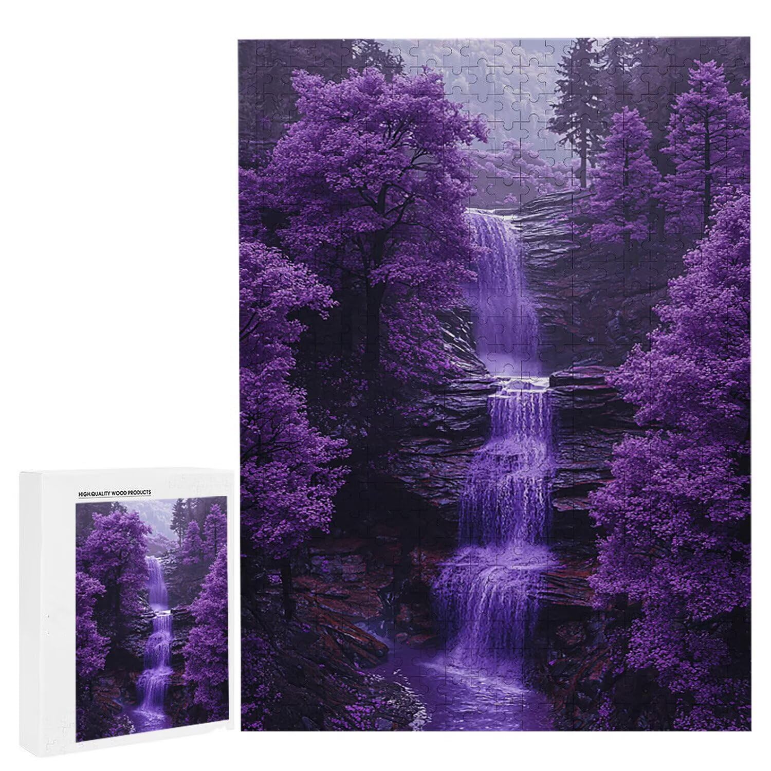 Puzzle dla dorosłych, 1000 elementów, Purple Falls, 75 x 50 cm, puzzle dla dorosłych, edukacyjna zabawa, wyzwanie, zabawka, 1000 elementów, puzzle dla dzieci, jako prezent i dekoracja ścienna, L-1034