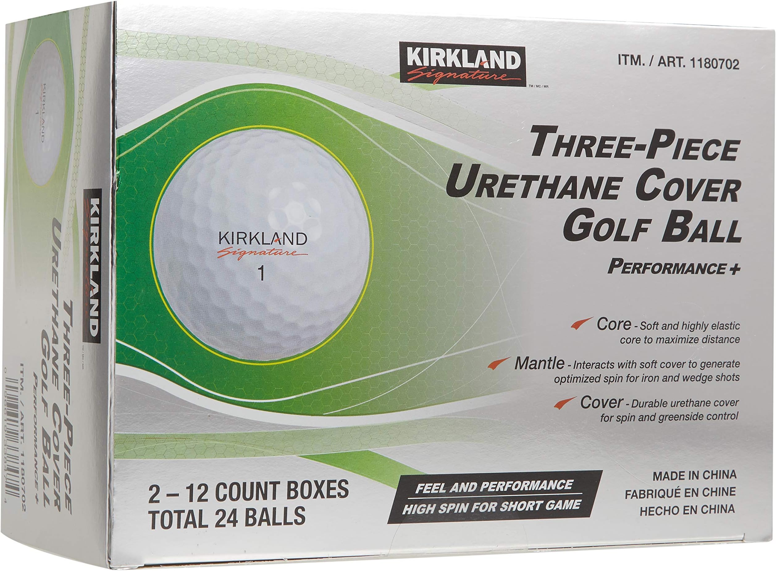 Signature 3-Piece Urethane Cover Golf Ball, 2-Dozen, White
