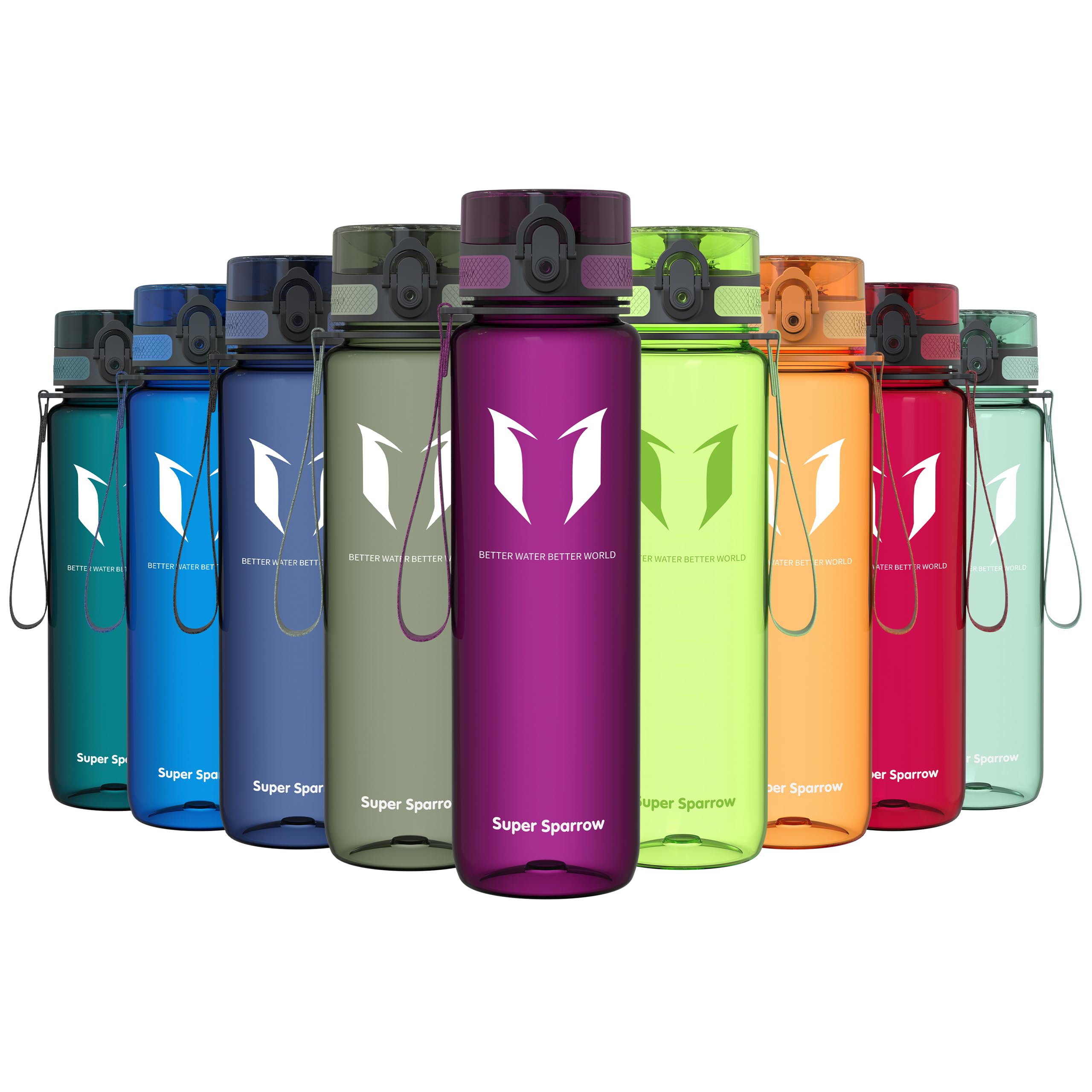 Super Sparrow Borraccia Sportiva & Bottiglia Bambini Senza Perdite - 350ml/500ml/750ml/1L/1.5L - Senza BPA