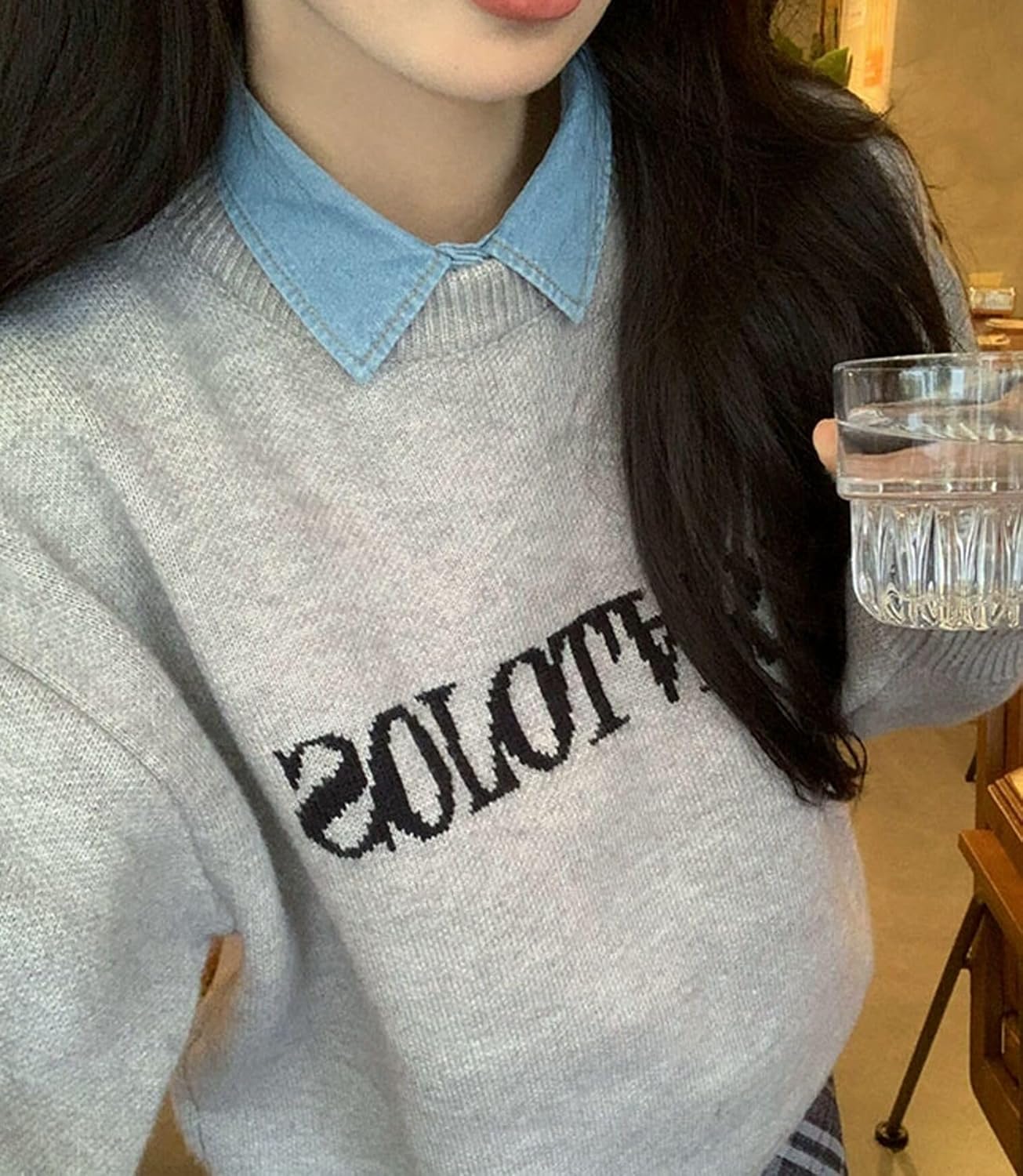 Denim Fake Collar Shirt Detachable,Versatile Accessories Dickey Collars Blouse Top for Women Girls Decorative Favors - Image 5