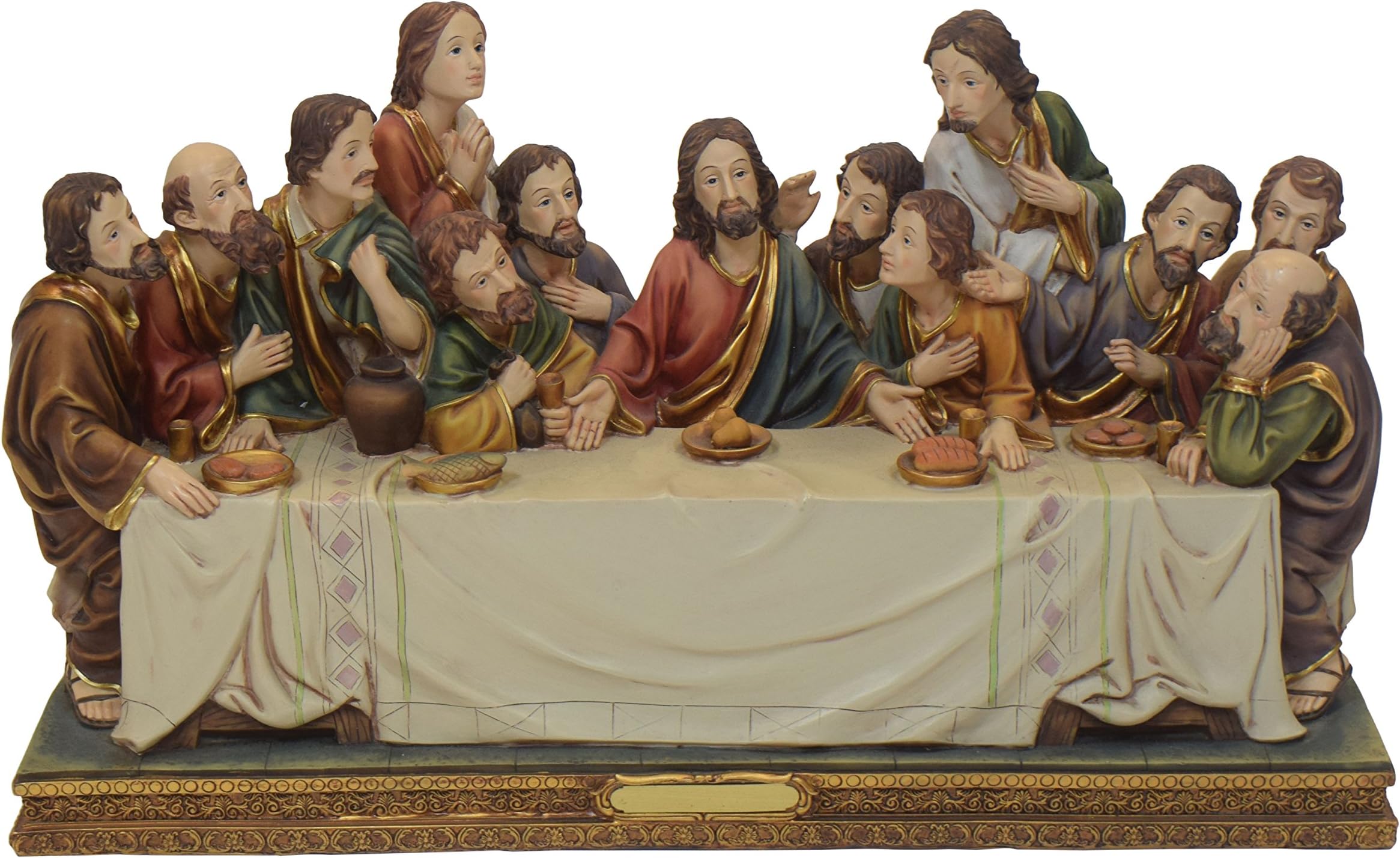 PABEN pb0221 Statue Last Supper, resin, Multicoloured, 44.5 x 17 x 26 cm
