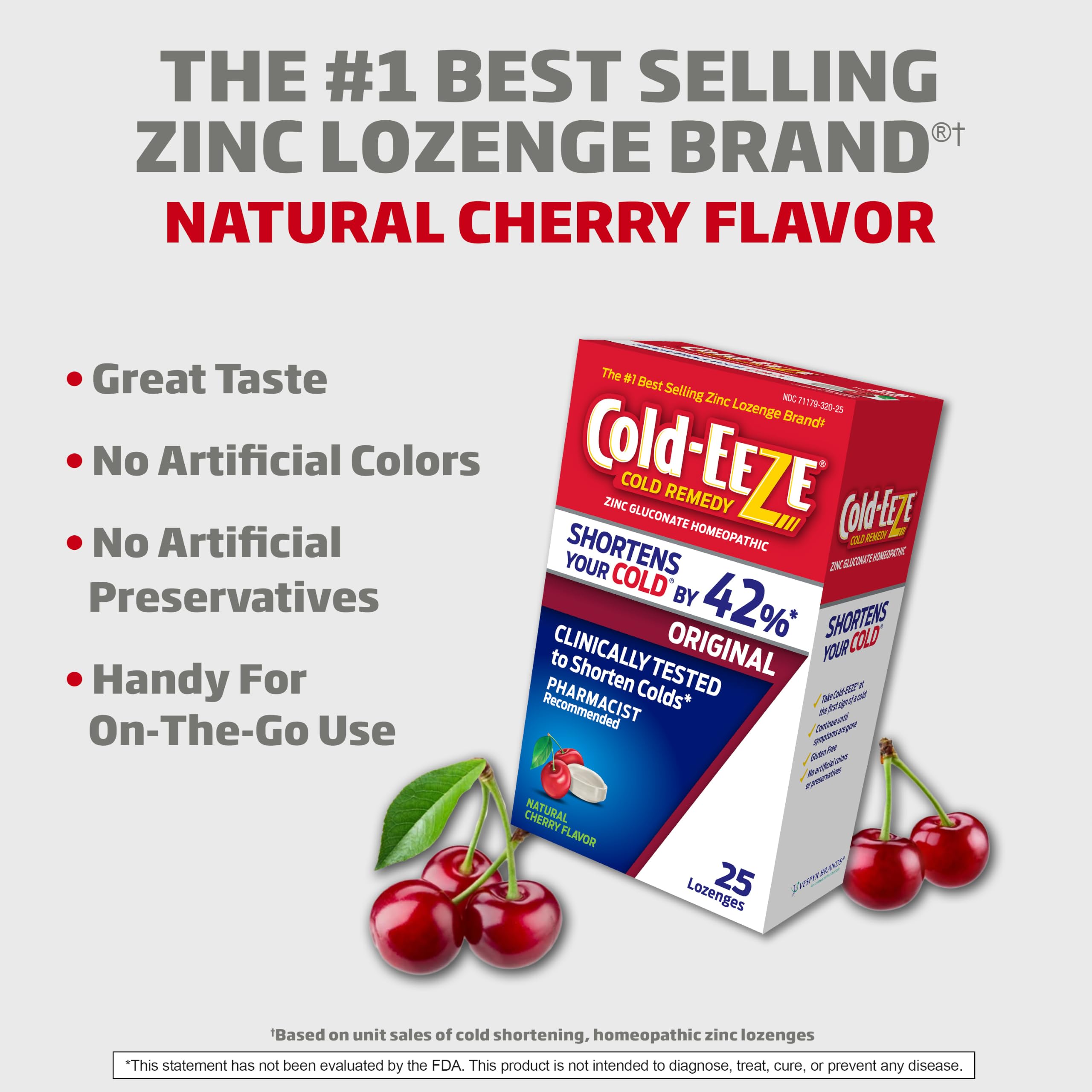 Cold-Eeze Original Natural Cherry Zinc Lozenges, 25 ct — Amazon image 4