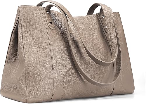 Miniatura 14 de befen Bolsa de cuero genuino para computadora portátil para mujer, bolsas de computadora de 15.6 pulgadas, bolsas de trabajo, bolso de hombro Marrón