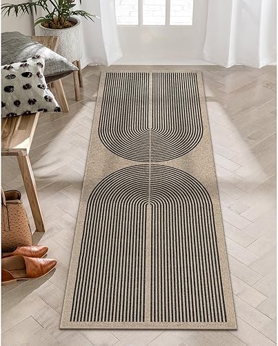 Miniatura 1 de Lahome Alfombra moderna de yute de color arcoíris, fácil de 2 x 6 pies, para pasillos al aire libre, lavable, alfombra de pasillo de lavandería,