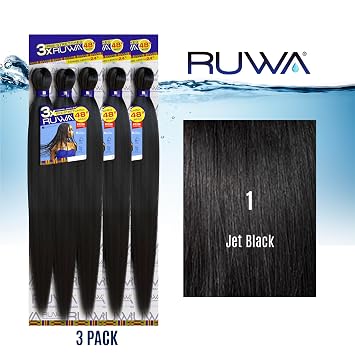Sensationnel Ruwa Prestretched Braiding Hair-3X 48 Inch,3 pack 1 JETBLACK | Water-Repellent, Synthetic, Kanekalon , Fast-Drying, Itch-Free, Sports-Friendly Braid