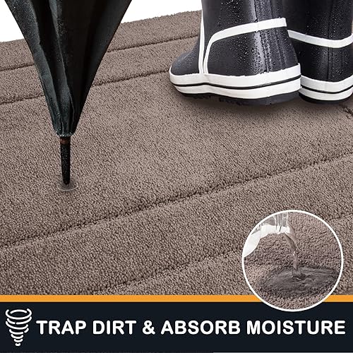 Miniatura 3 de PURRUGS Dirt Trapper - Tapete para puerta de 34 x 59 pulgadas, antideslizante, lavable a máquina, tapete para puerta de perro, tapete de bienvenida