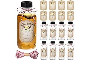Uiifan 4 oz Vanilla Extract Bottles - Stunning Glass Food Storage Canister Set