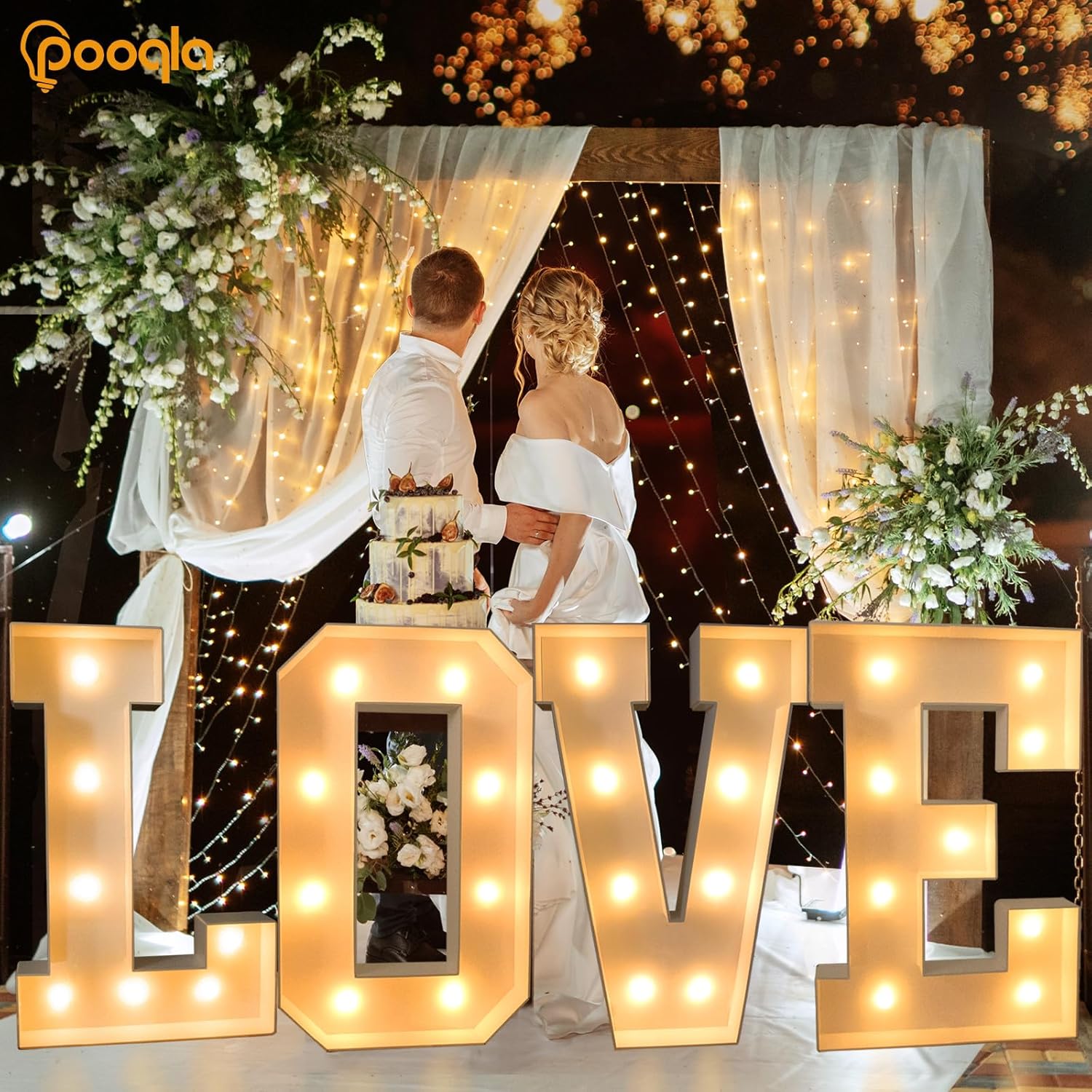 Pooqla Marquee Letters, 3FT Light Up Letters, Giant Marquee Letters 3 Feet Tall for Birthday Decoration, Large LED Letter Sign for Homecoming Baby Shower Wedding Party Decoration Letter A - Image 3