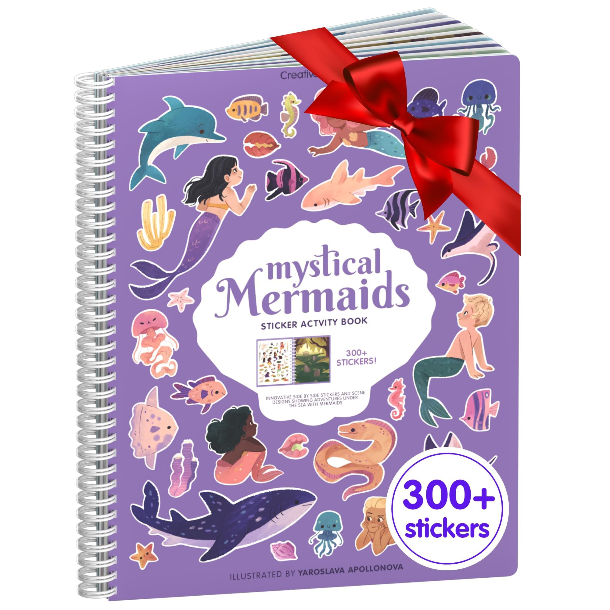 Sponsored Ad - CUPKIN Mermaid Stickers, Toddler Sticker Book for Kids, Fun Toy, Toddler Road Trip Essentials, 300+ Girly Stickers + 8 Sticker Scenes and Coloring Pages, Mermaid Stickers Ages 2+